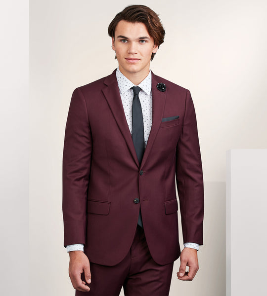 Buy Men Maroon Textured Slim Fit Wedding Three Piece Suit Online - 621696 |  Peter England